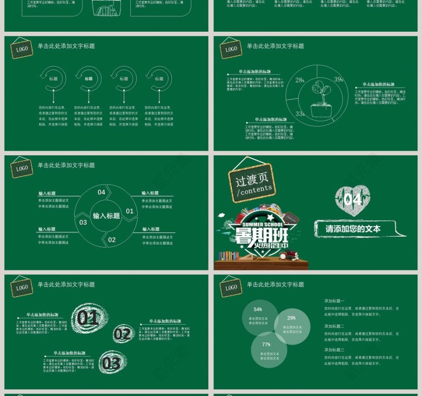 黑板报风格暑期班培训班招生PPT第4张