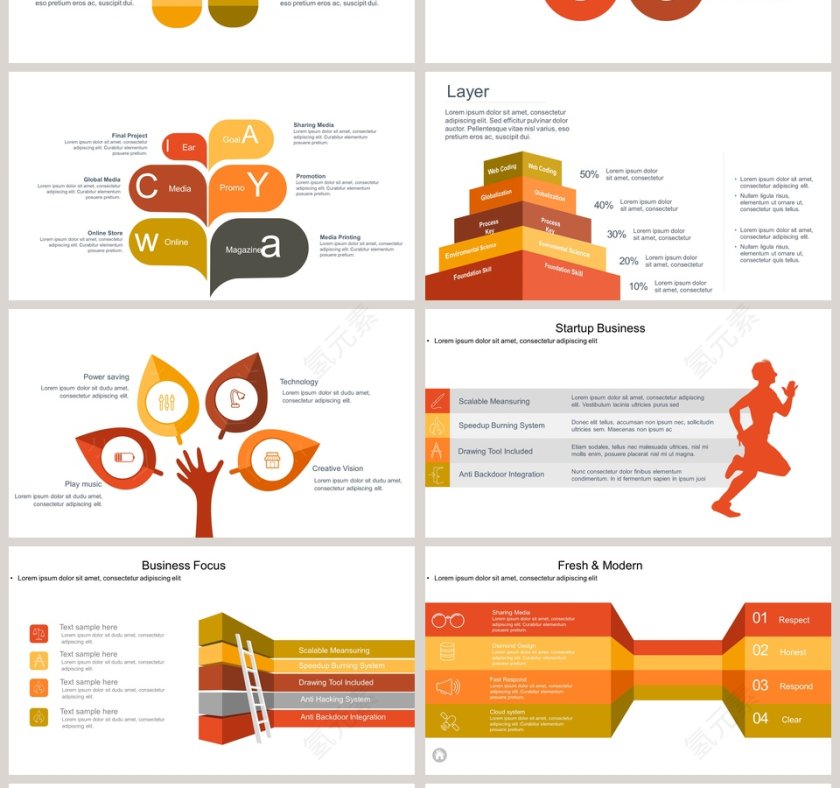 多彩商务可视化图表集PPT模板第4张