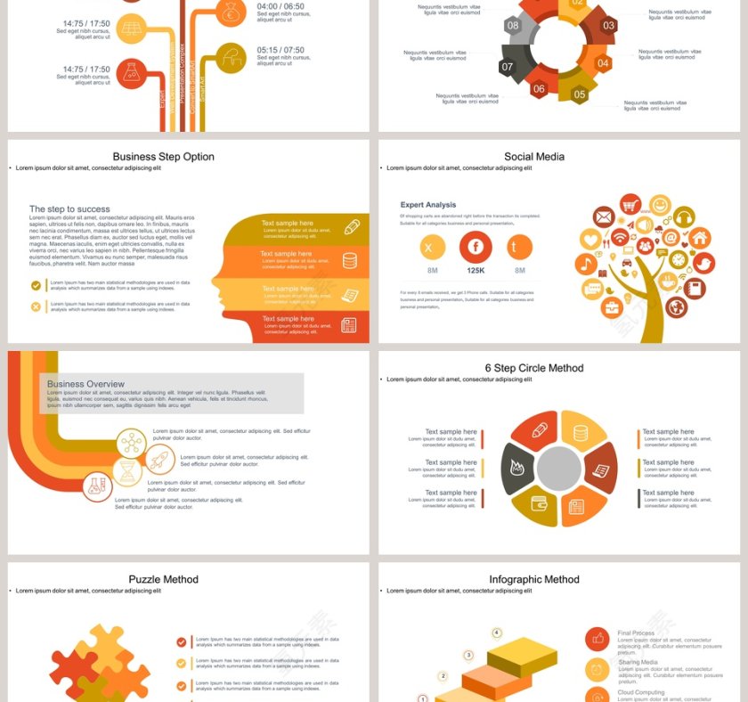 多彩商务可视化图表集PPT模板第6张