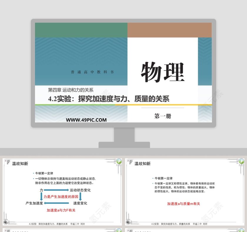 实验探究加速度与力质量的关系-第四章 运动和力的关系教学ppt课件第1张