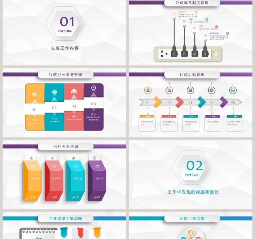 清新立体简洁部门经理转正述职报告ppt模板干部转正PPT第2张