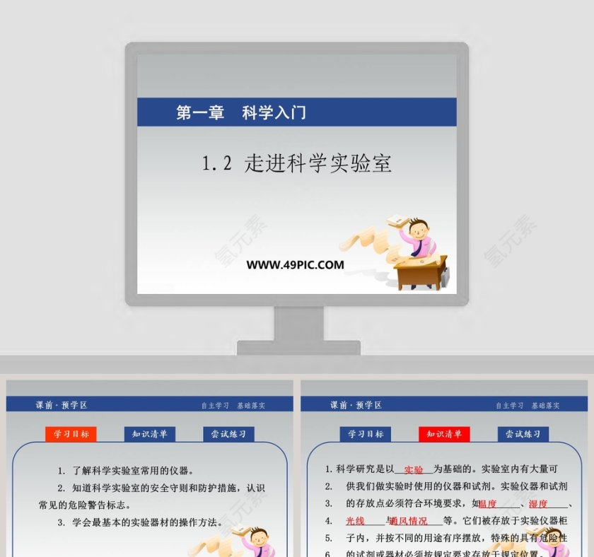 第一章 科学入门 PPT 模板设计第1张