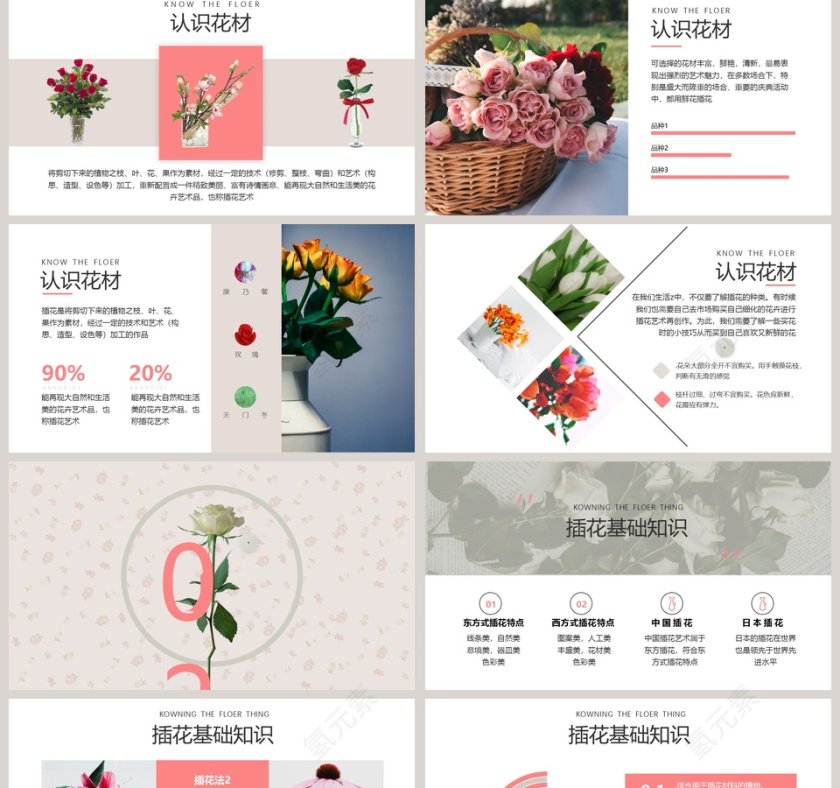 粉色简约20xx年插花基础培训PPT第2张