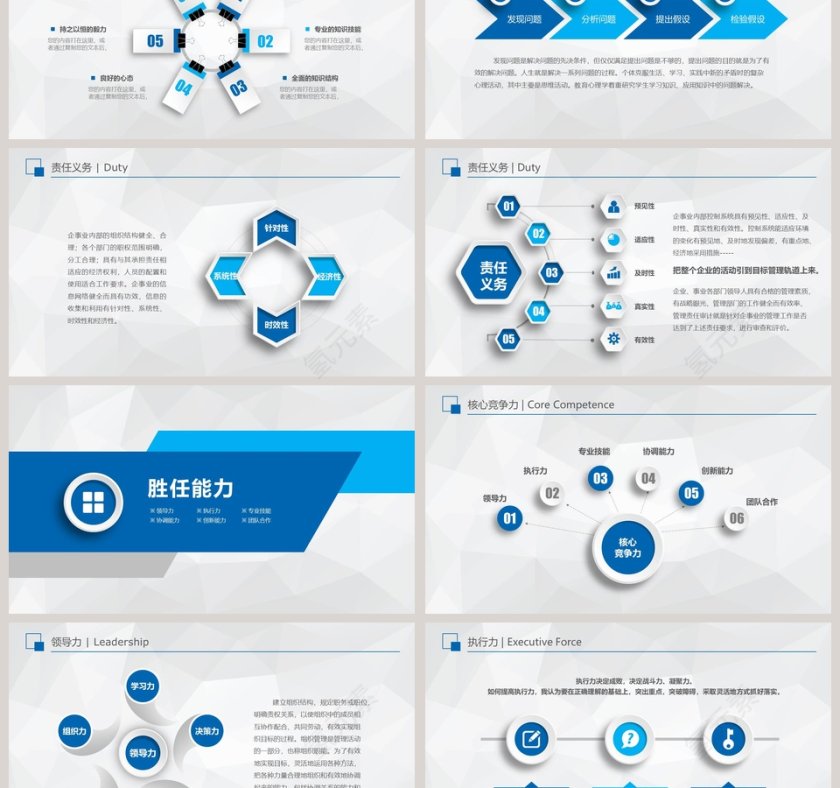 简约商务风格蓝色岗位竞聘PPT模板第3张