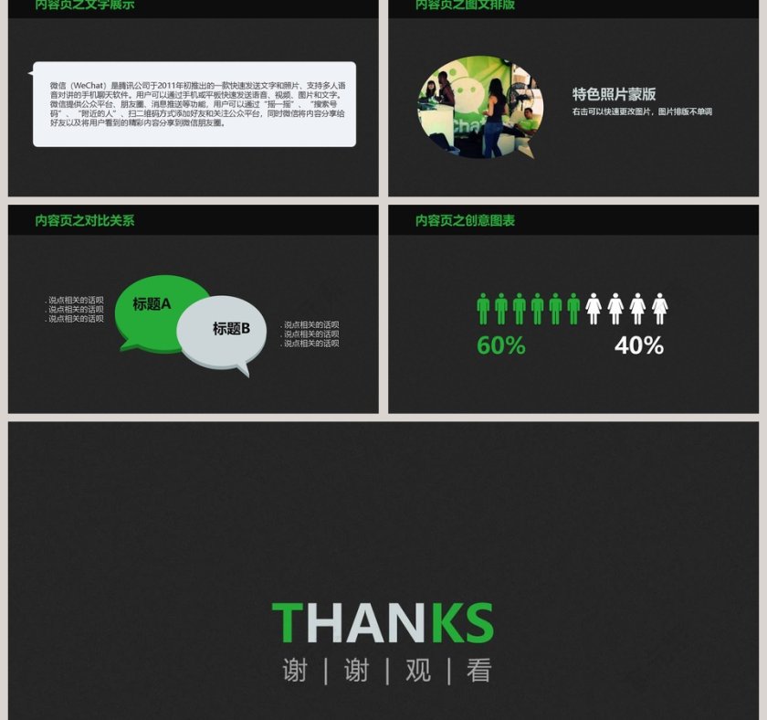 黑色微信主题模板ppt第2张