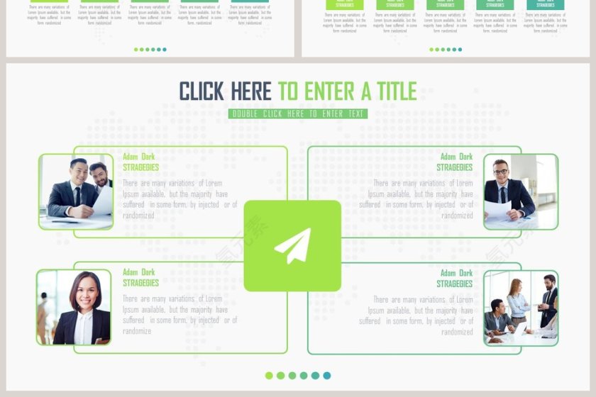 清爽绿色清新可视化图表合集PPT第10张