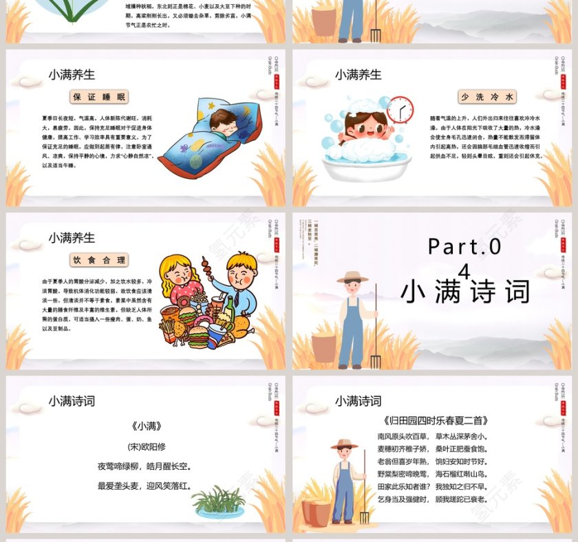 中国传统节日二十四节气小满PPT模板第4张