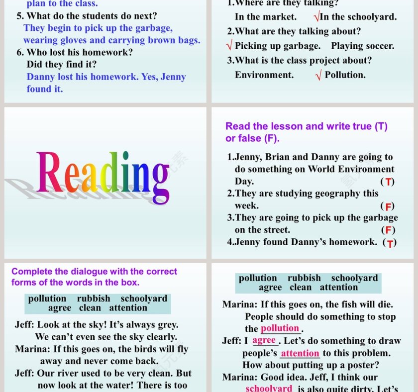 Lets Clean Up-Unit 8 Save our world - 环保教育培训PPT模板第3张