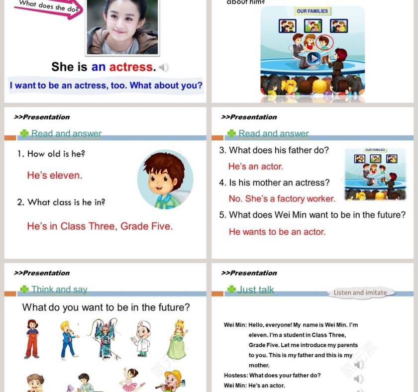 unit3 My father is a writer-人教精通版五年级上册教学ppt课件第3张