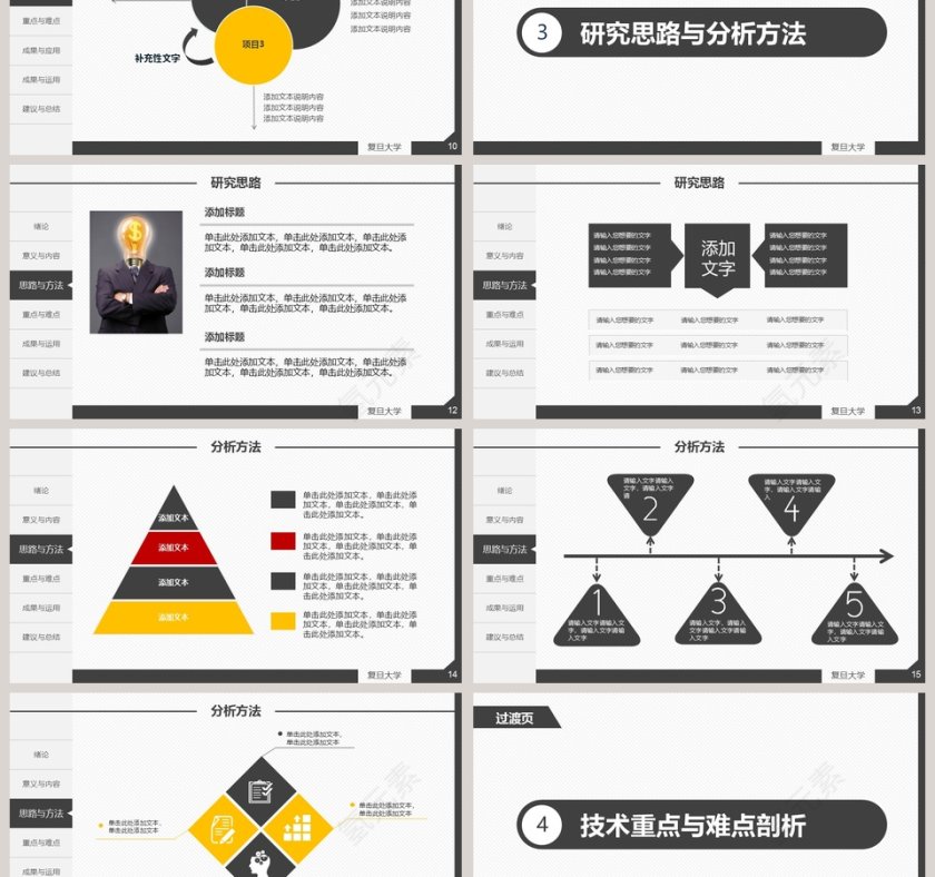 简约毕业论文答辩PPT模板第3张