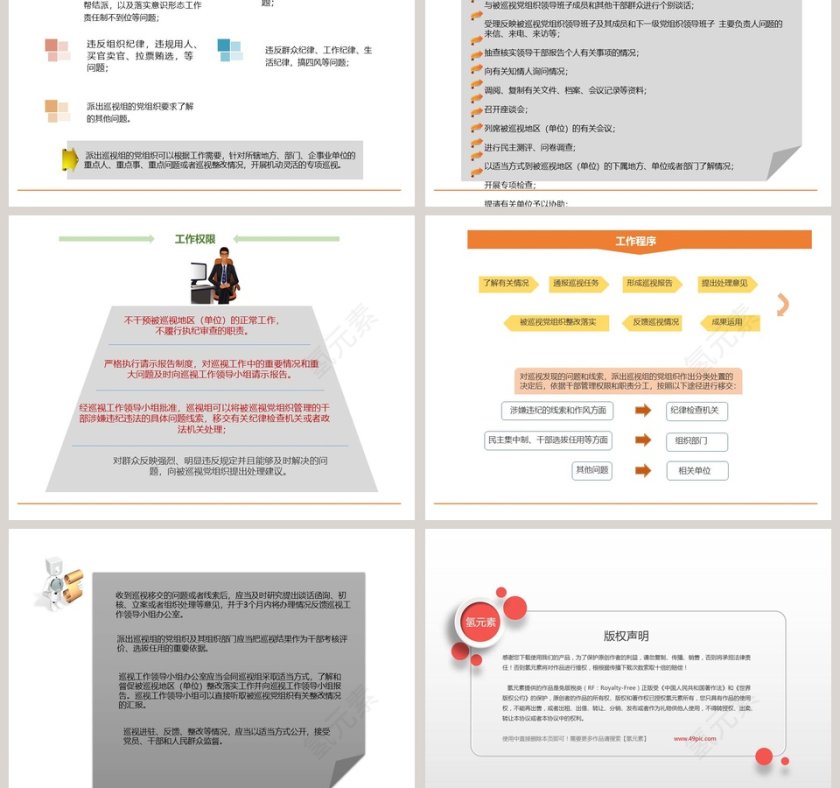 红色中国风中国共产党巡视工作条例PPT模板第3张