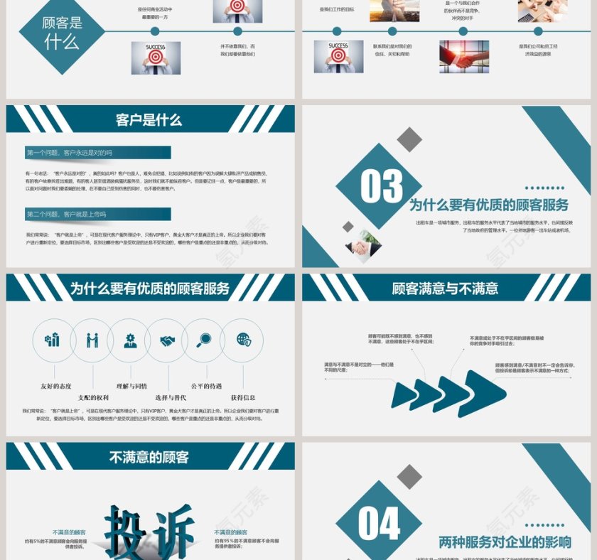 服务理念商务培训PPT模板第3张