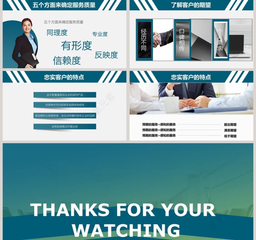 服务理念商务培训PPT模板第5张