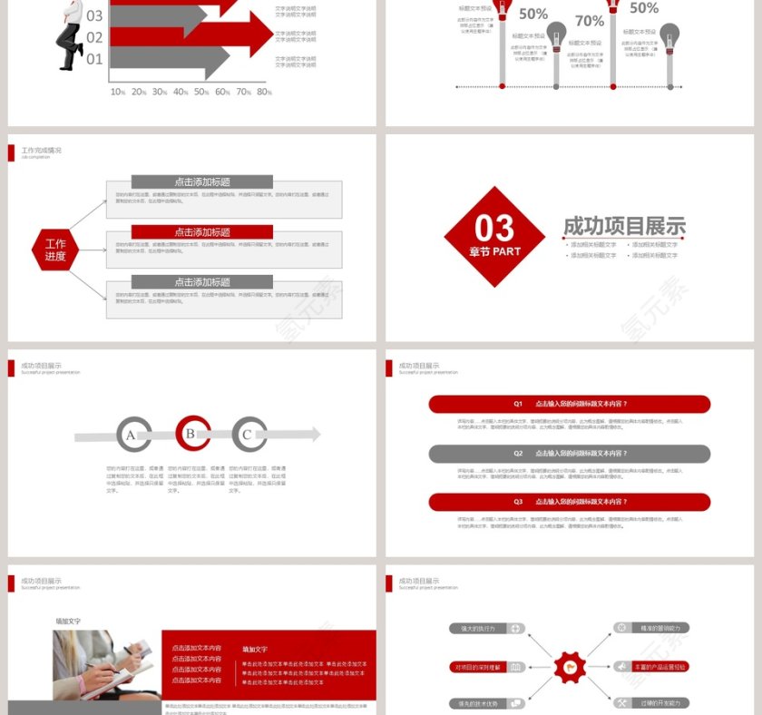 红色大气2019商业计划书PPT模...第3张