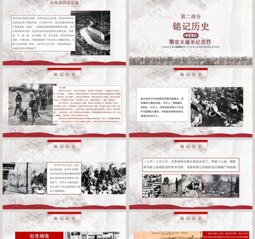 纪念南京大屠杀国家公祭日ppt模板第2张