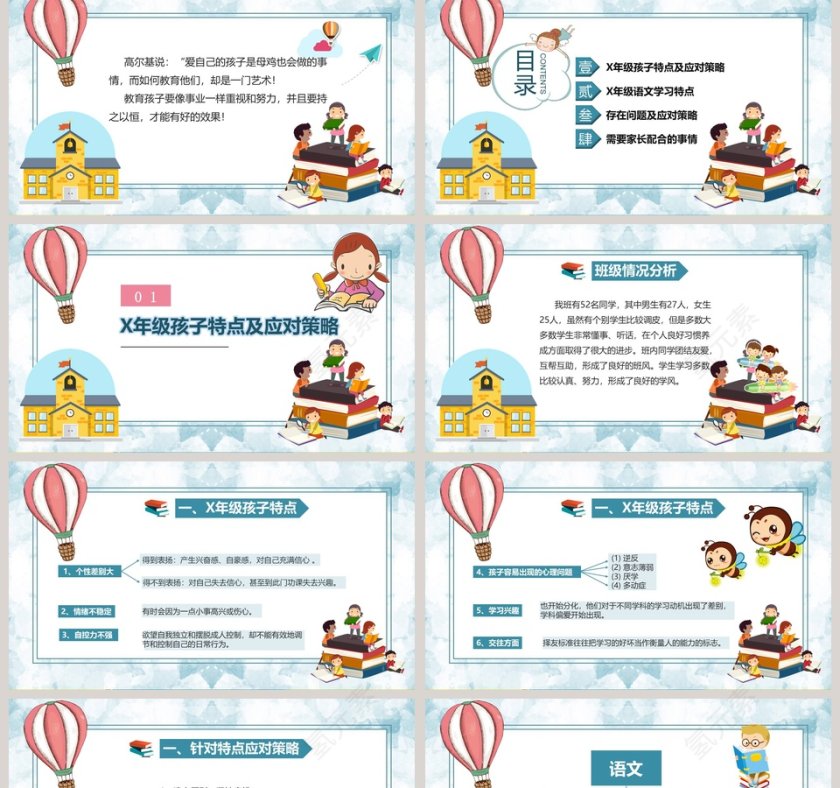 x 年级语文家长会PPT第2张