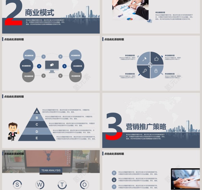 互联网商业创业项目计划书PPT模板第3张