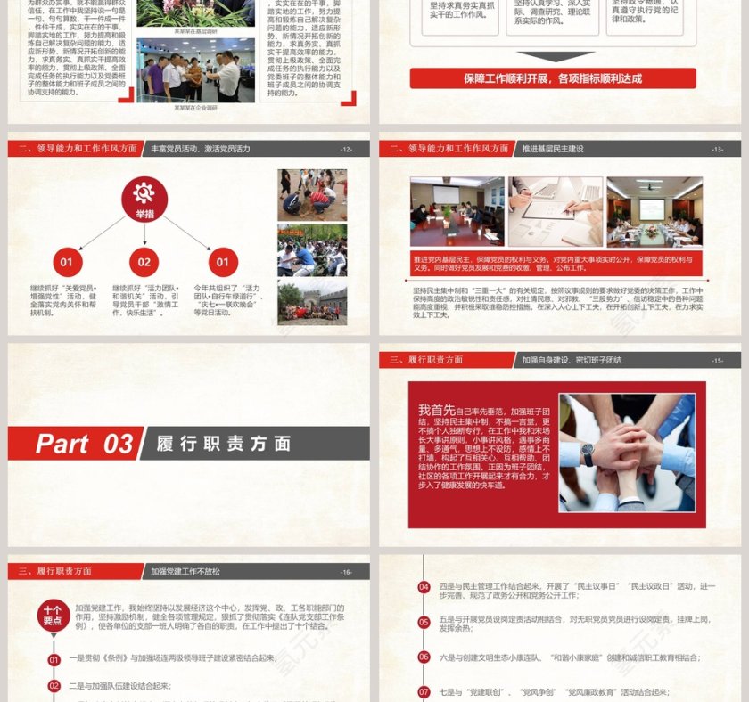 简约大气党员干部述职述廉PPT报告第3张