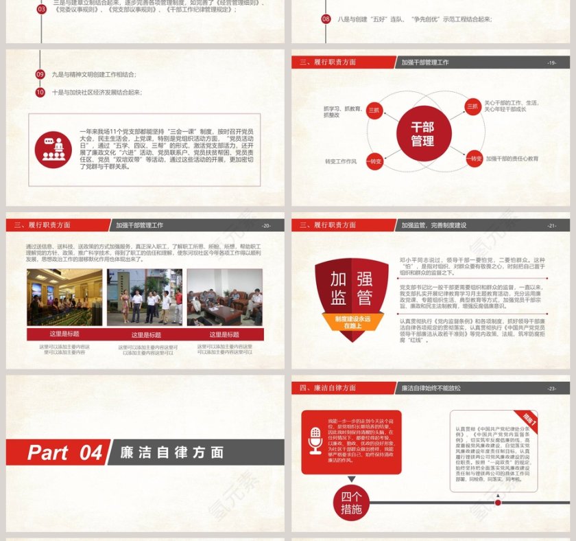 简约大气党员干部述职述廉PPT报告第4张