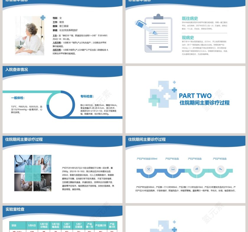 医院病历讨论PPT模板第2张