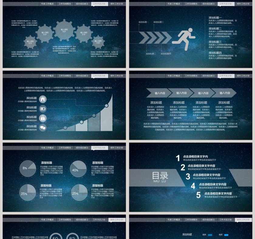 星空风格工作总结PPT第5张