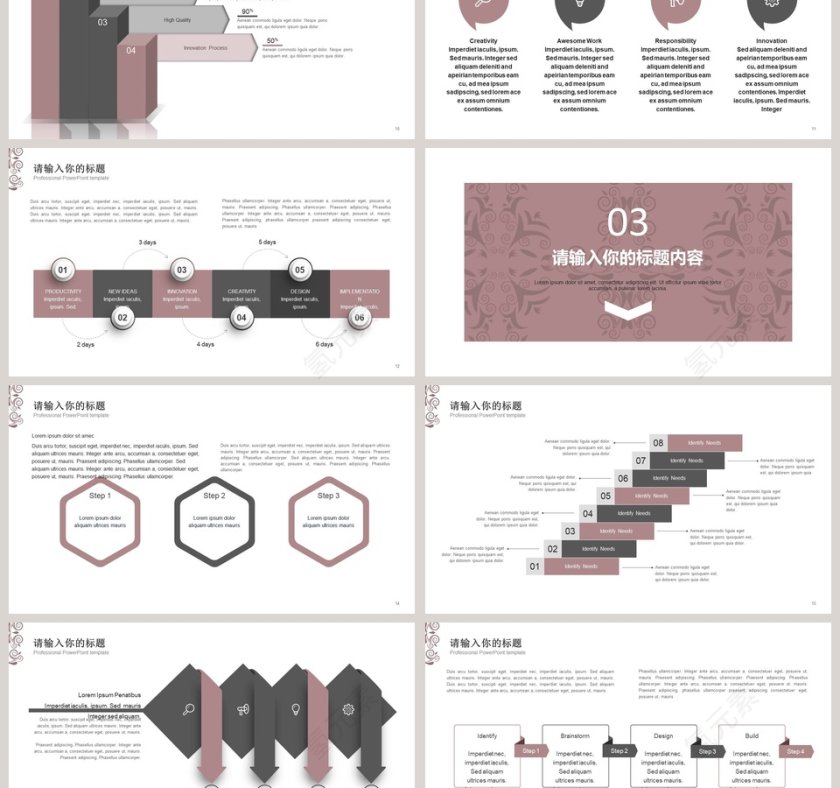 复古清新商务模板PPT第3张
