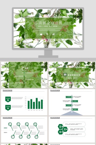 小清新企业宣传PPT模板
