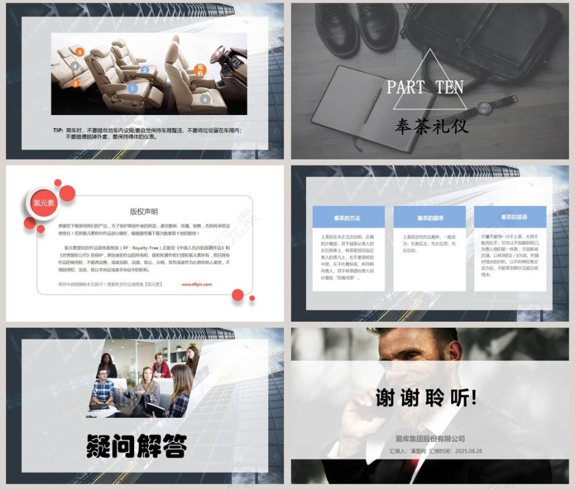 简约大气风格商务礼仪培训PPT第8张