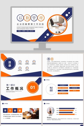 企业后勤管理工作总结PPT模板