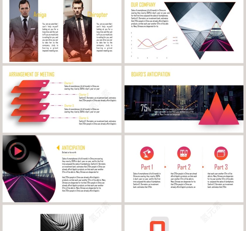红色年终工作汇报总结ppt模板第2张