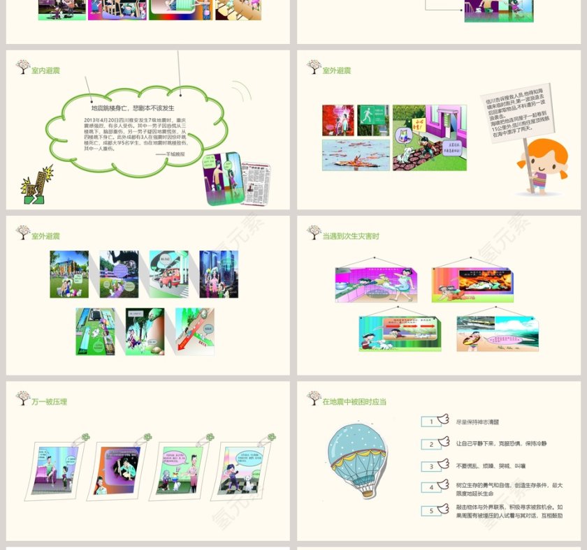 防震减灾应急知识宣传活动儿童抗震防灾PPT模板第4张