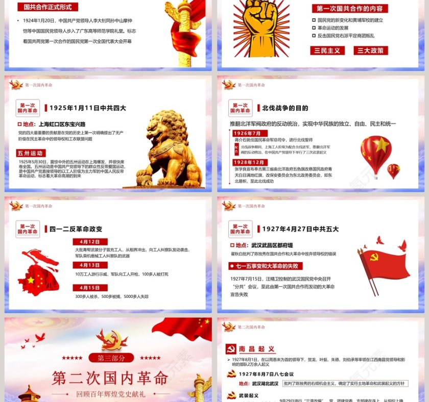 回顾百年辉煌党史献礼建党100周年专题党课PPT模板第3张