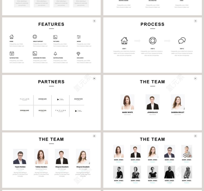 全动态简约简单大气黑白色欧美极简PPT第4张