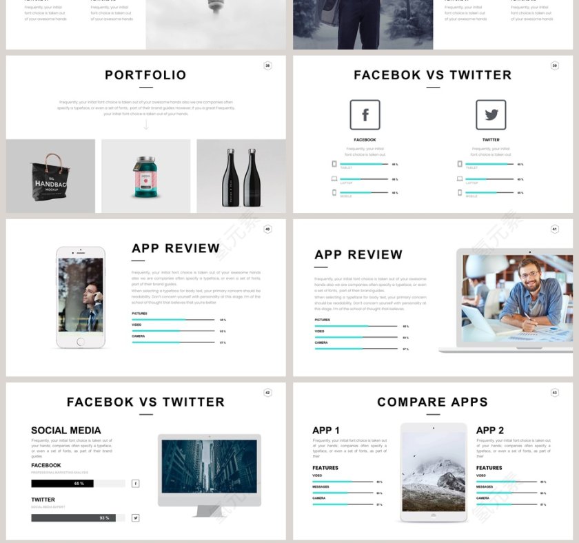 全动态简约简单大气黑白色欧美极简PPT第7张