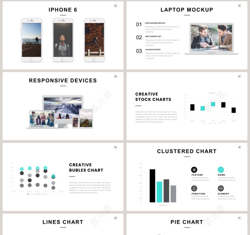 全动态简约简单大气黑白色欧美极简PPT第8张