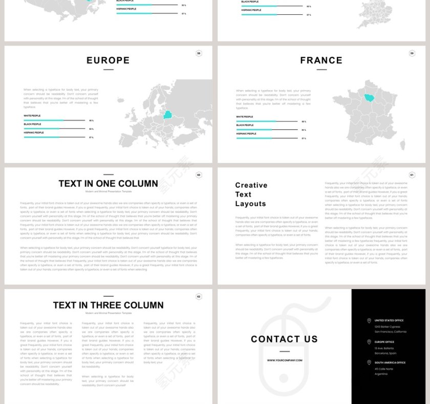 全动态简约简单大气黑白色欧美极简PPT第10张