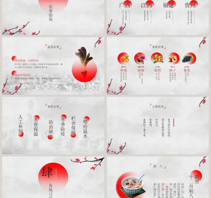 灰色简约大气二十四节气大寒传统节气PPT第3张