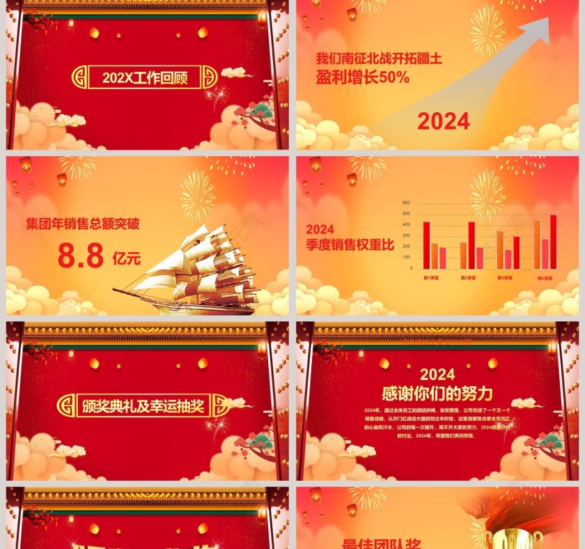开门红年会颁奖总结PPT第2张