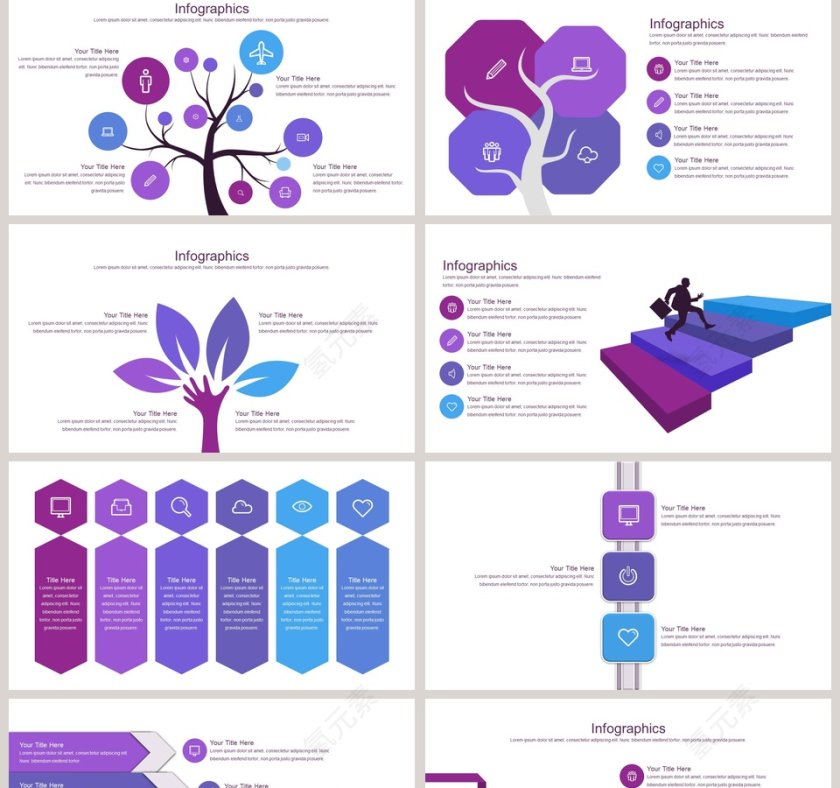 箭头流程关系可视化图表集第2张