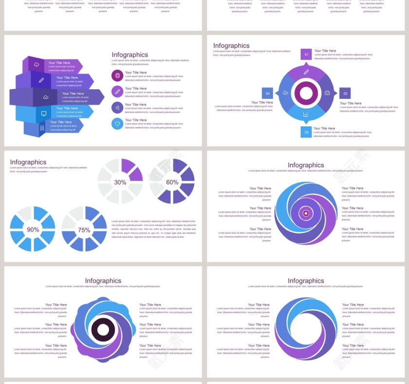 箭头流程关系可视化图表集第4张