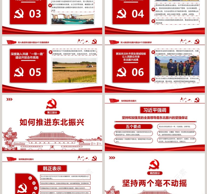 推进东北振兴专题党课PPT模板第3张