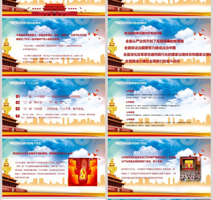 落实共产党员的责任担当党员党课学习培训课件PPT模板第4张