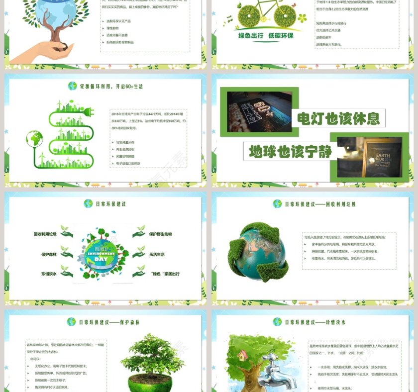 地球一小时PPT模板  第3张