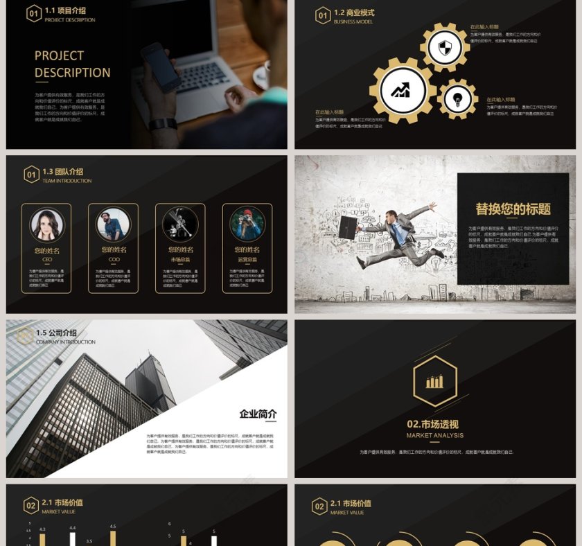 黑金高端通用商业计划书第2张