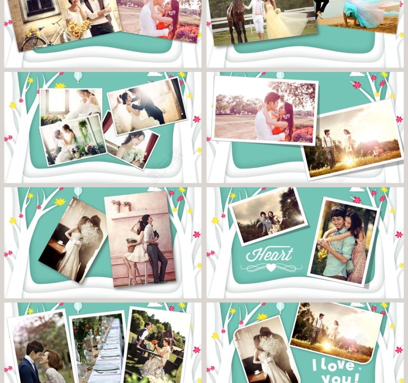 简约浪漫婚礼我们结婚啦PPT模板第3张