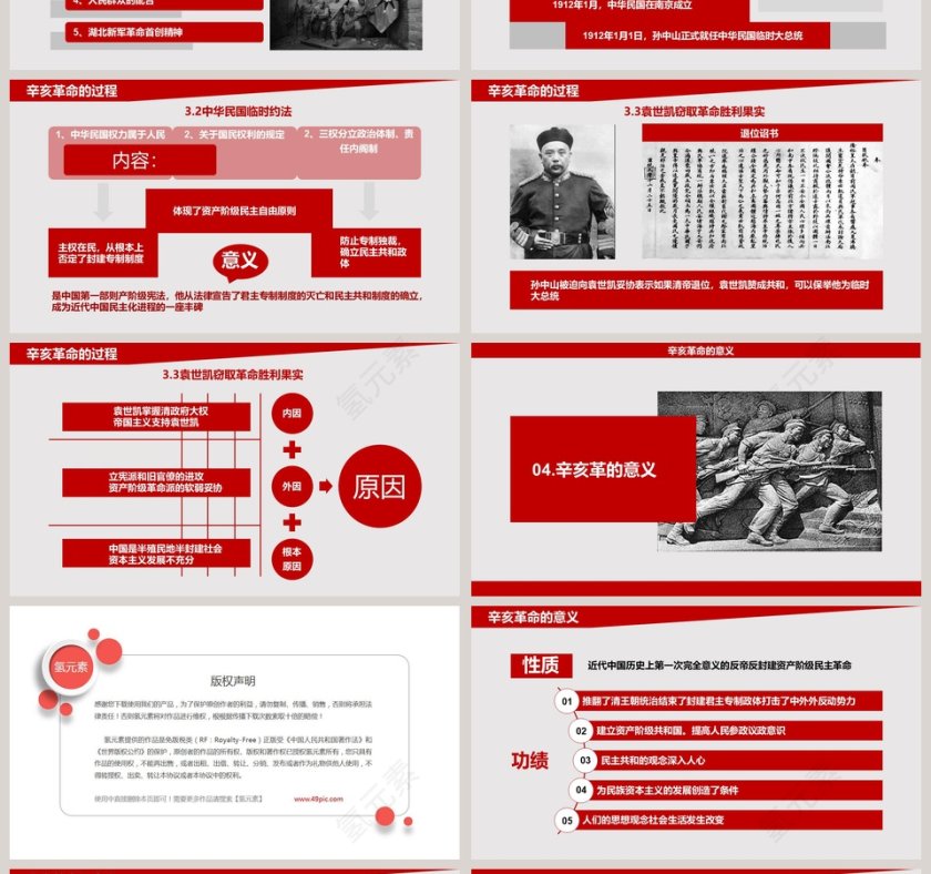 红色孙中山辛亥革命纪念日108周年PPT模板第4张