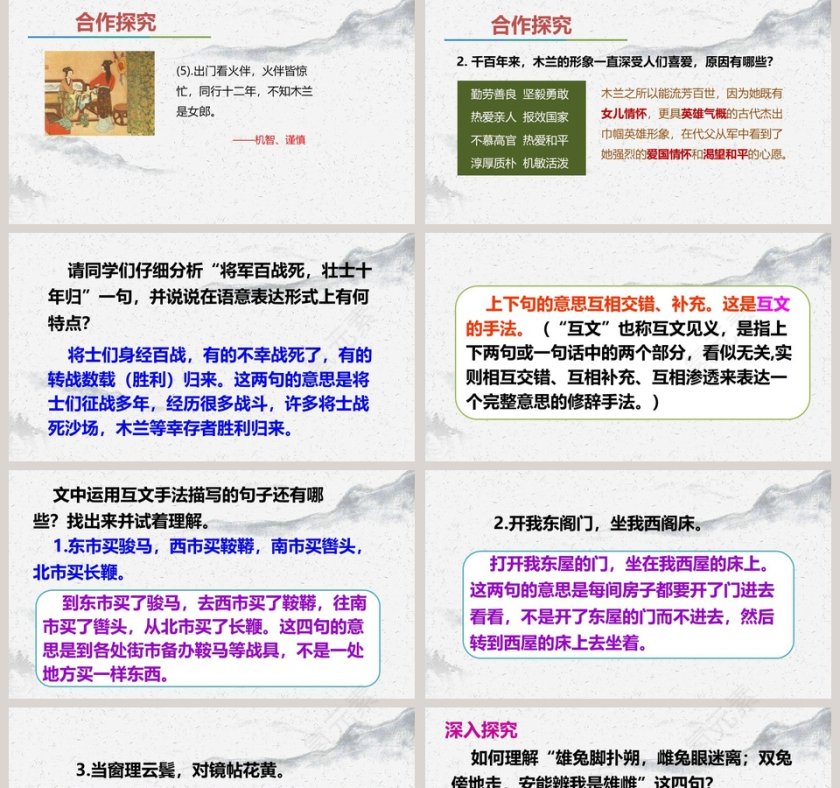 北朝民歌木兰诗语文课件PPT第5张