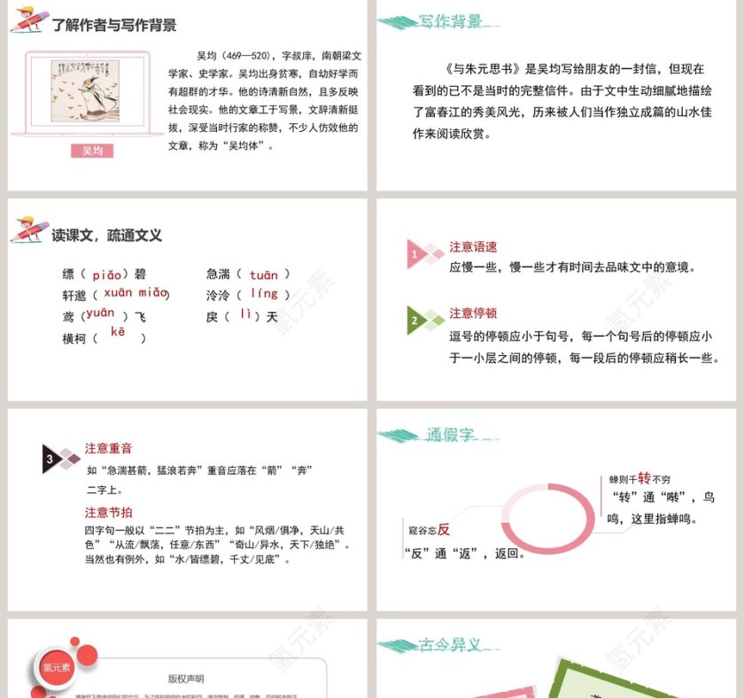 课文解析与朱元思书语文课件PPT第2张