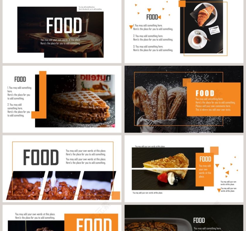 黑色大气烘焙西点没美食手机PPT第2张