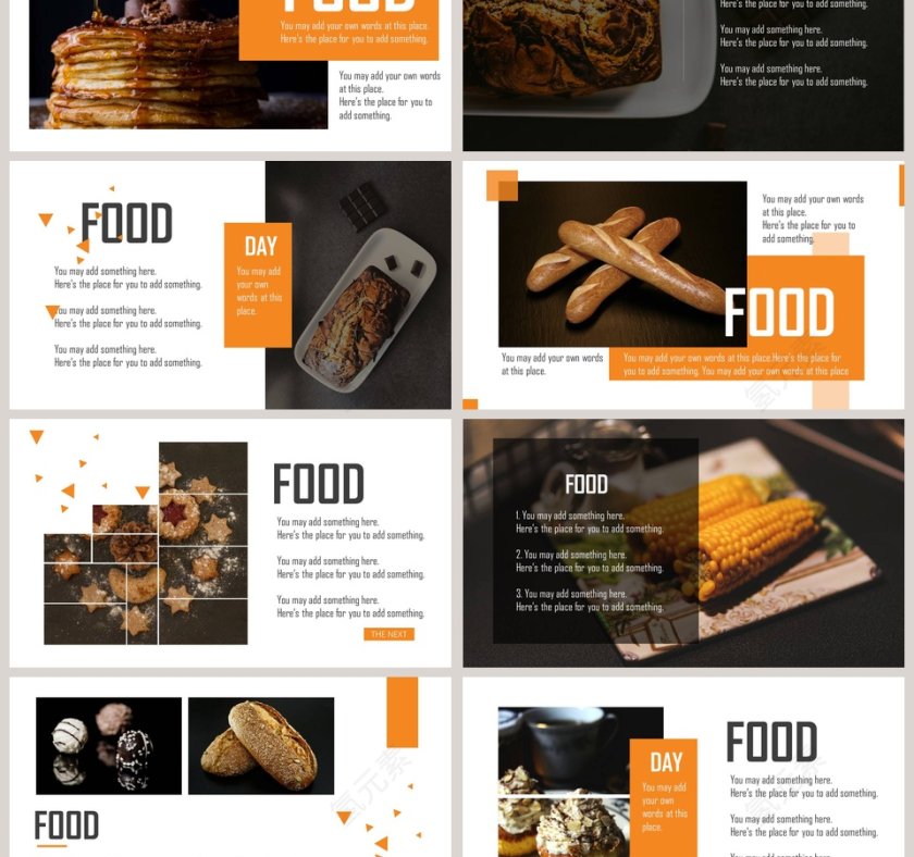 黑色大气烘焙西点没美食手机PPT第3张